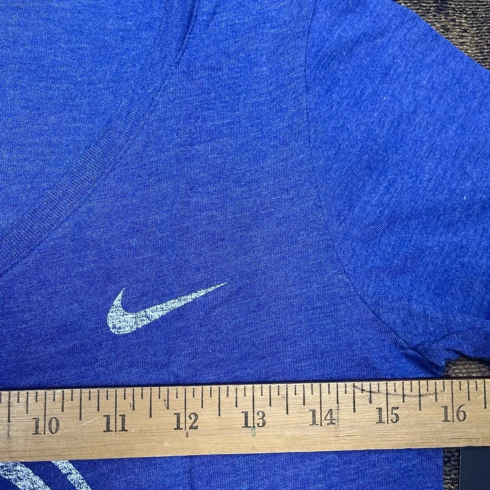 Nike Kansas City FC Soccer NWSL women's v-neck t-shirt Size Small New Blue